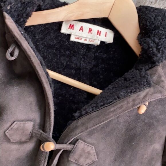 MARNI Kids Shearling toggle pea coat + mittens - Picture 3 of 8